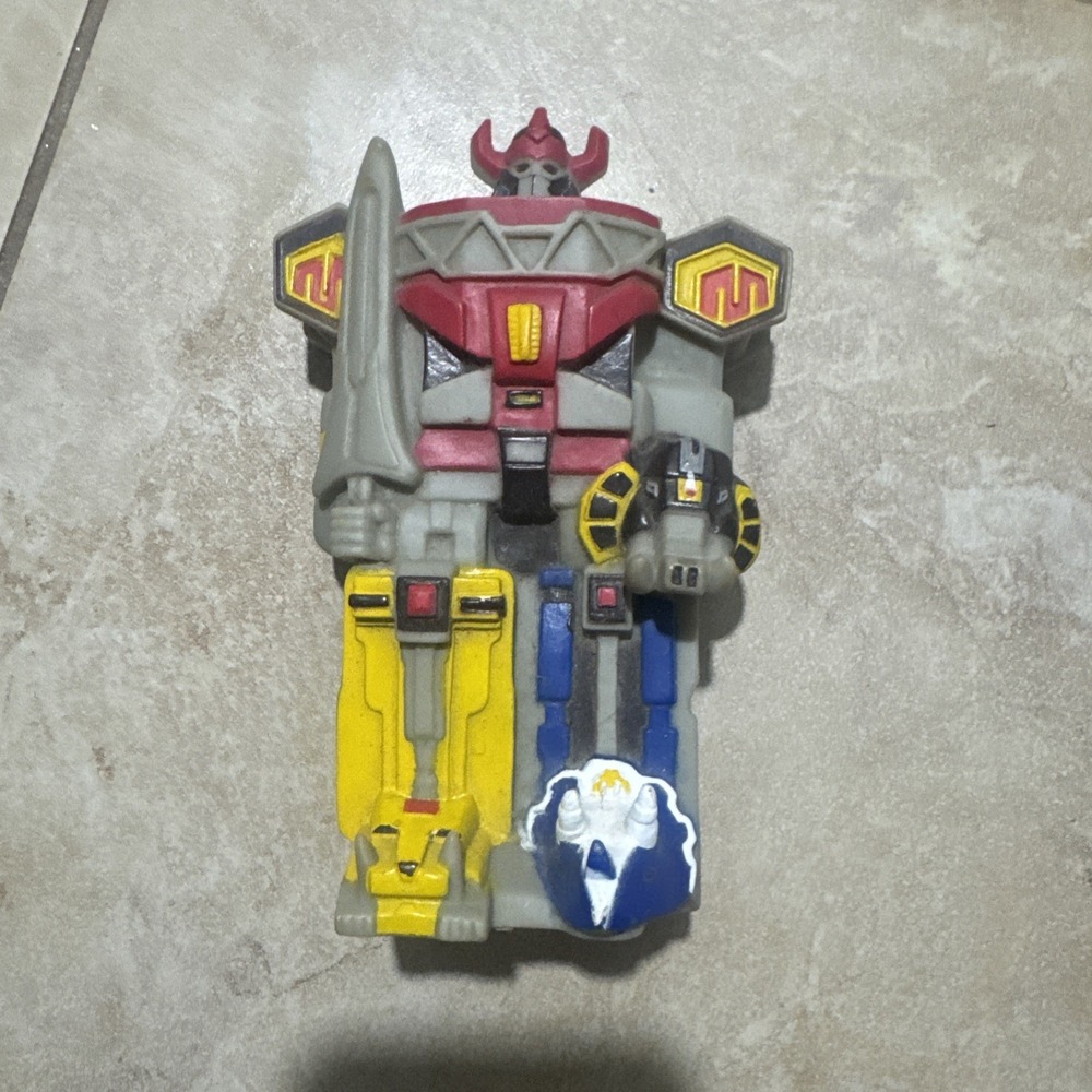 1994 Power Rangers Megazord Coin Piggy Bank MMPR Dino 6.5 Inch Vinyl Plastic